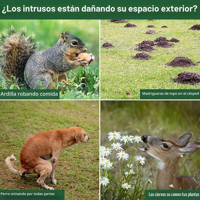 Ahuyentador de animales Solar Ultrasónico con Sensor de Movimiento
