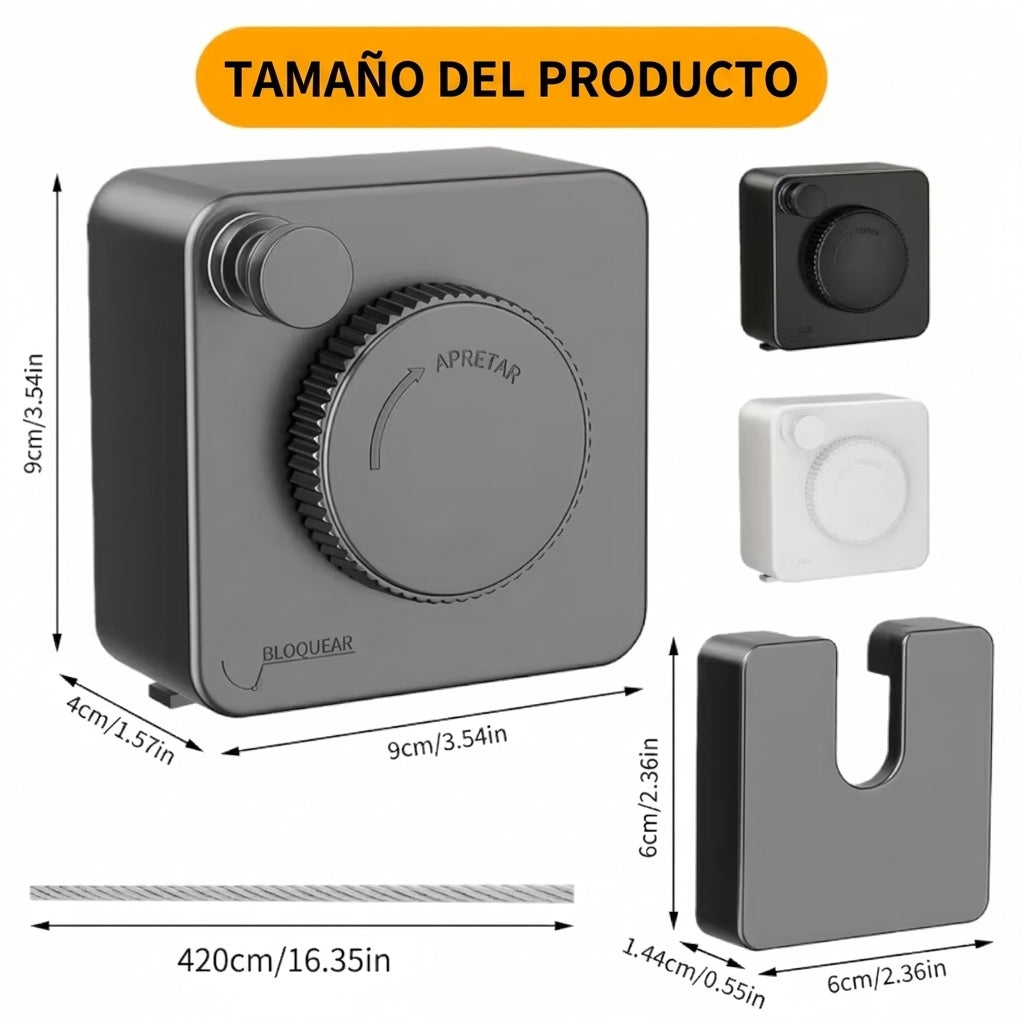 Tendedero de Ropa Retráctil
