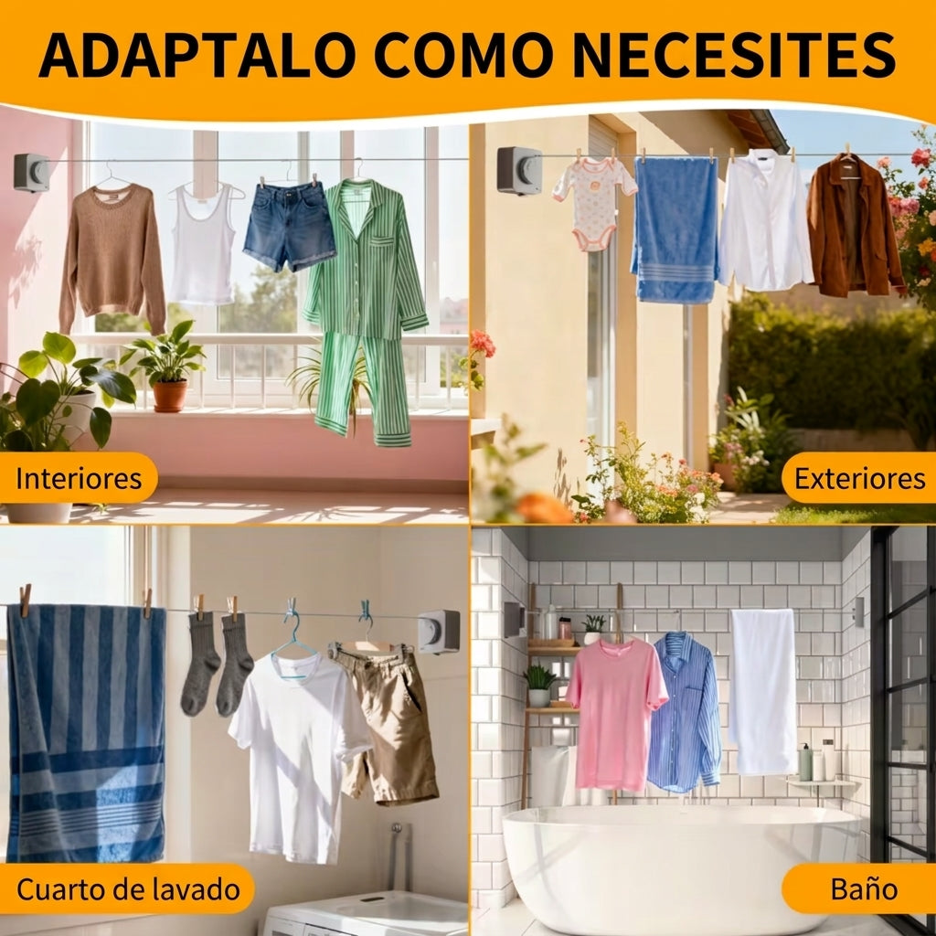 Tendedero de Ropa Retráctil