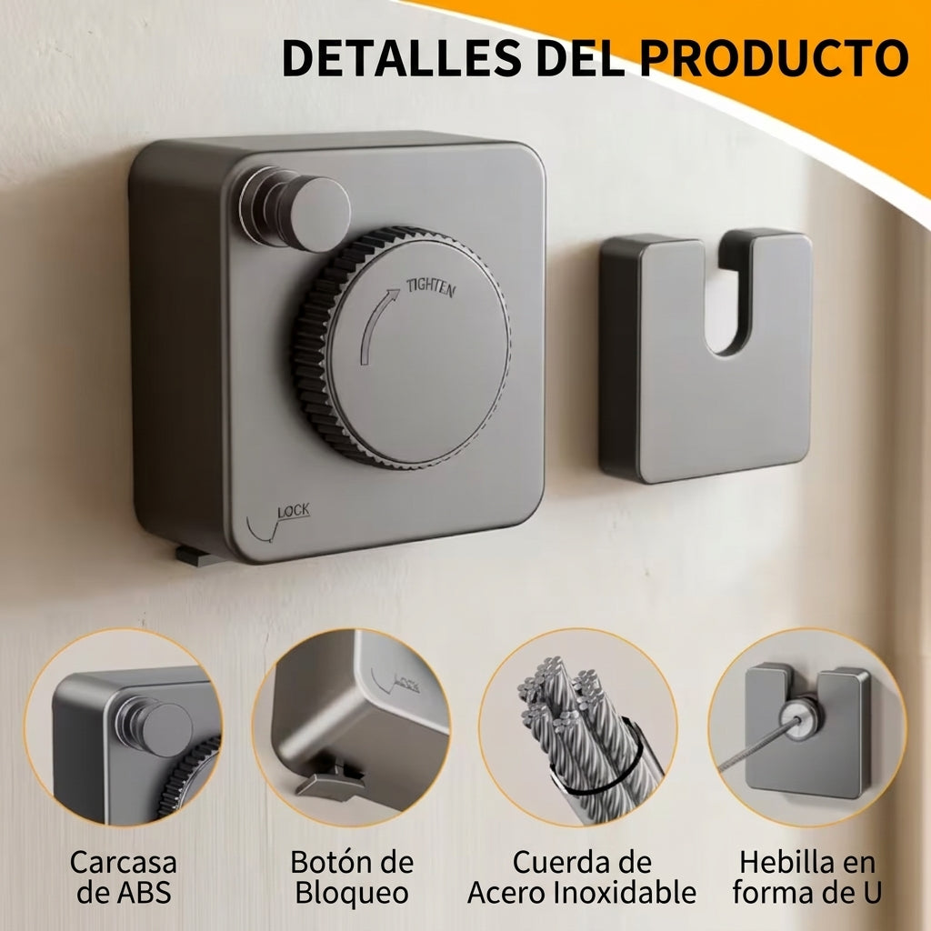 Tendedero de Ropa Retráctil